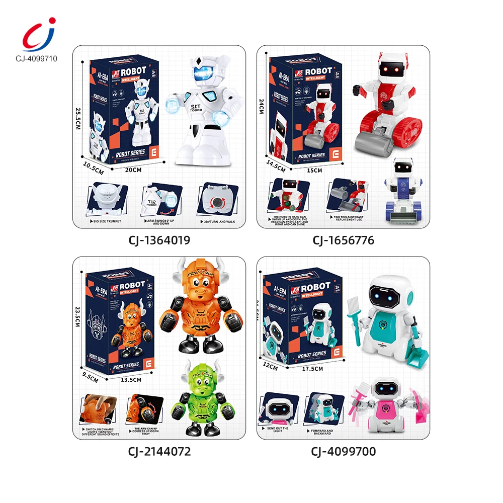 Chengji intelligent electronic smart toys robots funny music kids favor universal chef cook battery operated robot with light