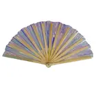 Colorful Fan China Design Wholesale Stock Colorful Large PVC Fan Party Fan Reflective Fan