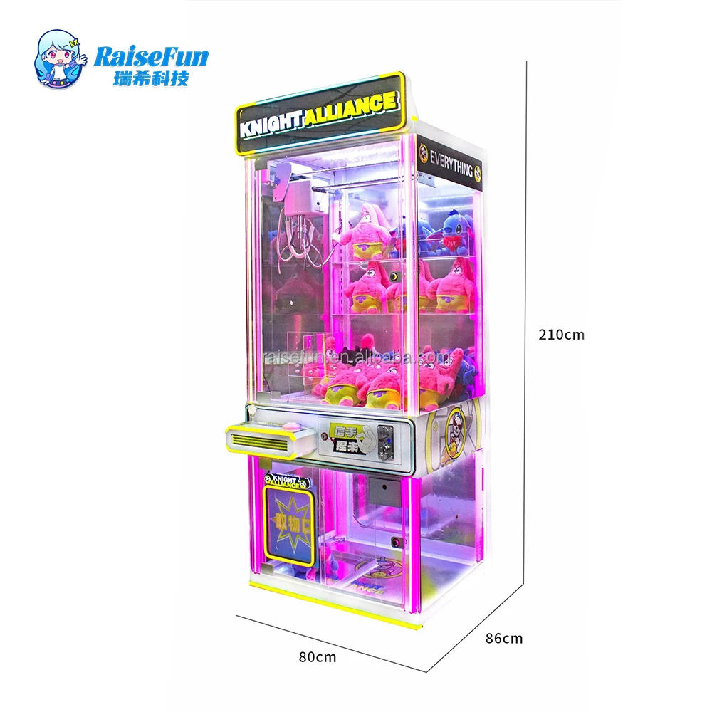 product raisefun high quality transparent claw machine coin operated arcade crane plush doll catcher for shopping mall game center-0