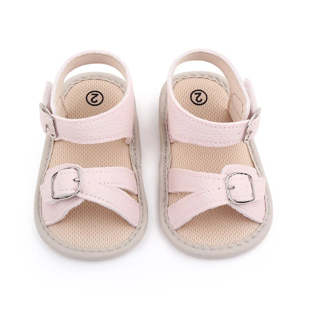 2024 Summer Infant Sandals New Design Customization PU Leather Rubber Sole Anti slip Easy To Wear 0 18 Months Baby Sandals Shoes