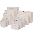 Bag Jewelry White Gift Bag Eco Friendly Recyclable Gift Shopping Small White Paper Bag With Logo Print For Jewelry