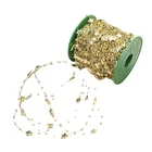 Wedding Decoration Golden Mango Wholesale 15mm Star Shape Abs Plating Silver Gold Chain Trim For Wedding Stage Decoration