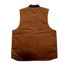 Work Vest Oversize OEM Service Heavy Duty Canvas Men Quilted Lined Outdoor Canvas Work Vest