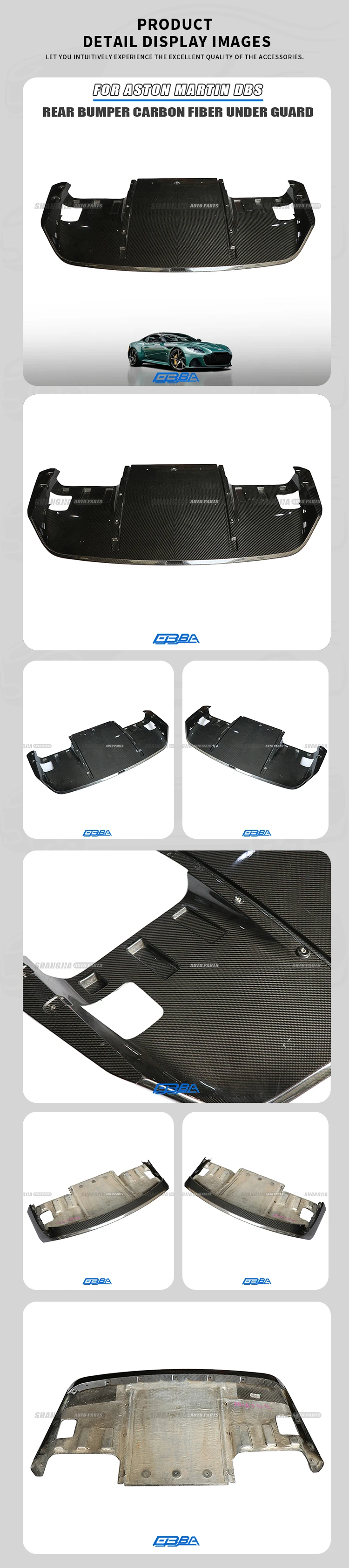 Hot Sale Rear Lower Bumper Carbon Fiber Valance Diffuser For Aston Martin DBS 2019-2023 KY73-33612-AD Car Rear Bumper Diffuser supplier