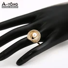 Pearl Rings 18k Copper Gold Plated Gold 18k Jewelry Flower Pearl Ring Designs For Women