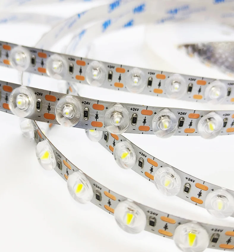 Cheap cob LED lamp with 12V 24V width 11mm flexible lamp with lens 48D 12mm 2835 60D high light bead high lumen lens lamp strip