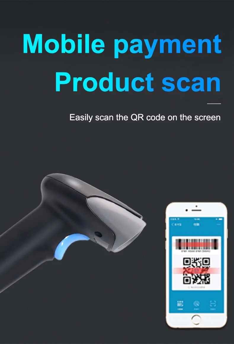 Barcode Scanner Mobile Barcode QR Code Wireless Reader Wired 1D 2D Black Usb A4 OEM Manos Libres Bluetooth Stock Phone Now Price