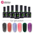 Oem Gel Nail Nail OEM Free Sample Matte Fur Fabric Gel UV/LED Cured Fur Nail Gel Polish 22 Color