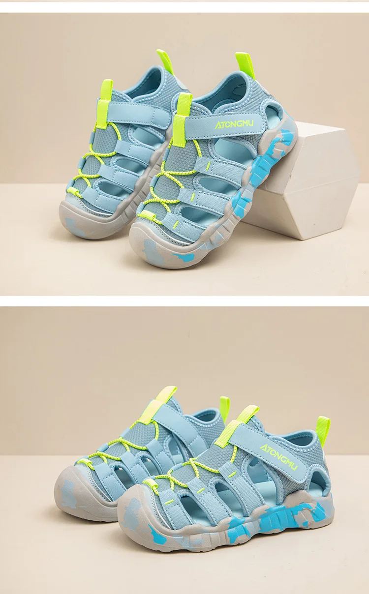 2025 Summer New Anti-collision Toe Children's Sports Sandals Soft Bottom Beach Shoes for Girls and Boys New Design for Wading details