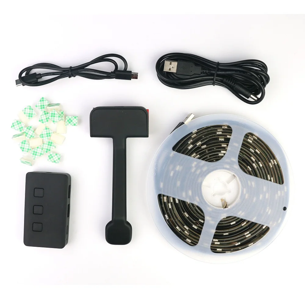 电视背光梦想彩色USB供电的发光二极管条形灯,带应用控制摄像头,用于游戏装饰