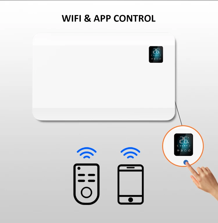 Wifi Electric Convector Panel, Wall, 500W, metal - detail 8