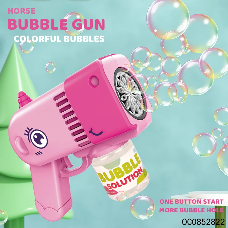 Children summer electric soap bubble toys bubble gun machine toys with light