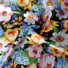 Cheap Wholesale Single Side Black Organic Flower Digital Printed Polyester Chiffon Fabric
