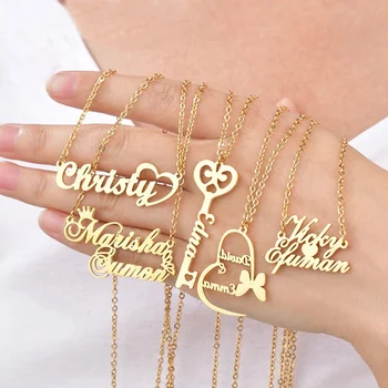 New Jewelry Stainless Steel Personalized Gold Inital Custom Name Necklace For Pary Use