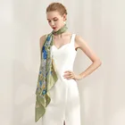 Printing Silk Screen Printing Wholesale Hand Rolled Screen Printing Luxury Satin Silk Scarf Custom Printing