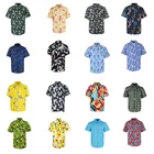 Men Cotton Hawaii Shirt Fashion Floral Print Casual Summer Hawaii Shirts