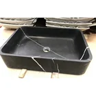 Black Basin Stone Bathroom Sink Bathroom Stone Cheap Natural Square Black Wash Marble Basin Stone Sink Bathroom