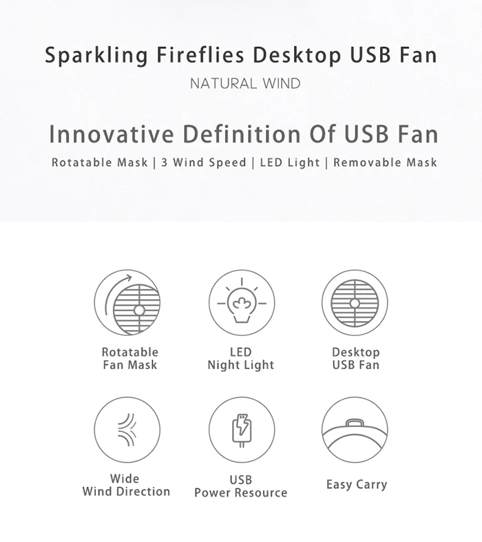 USB Desktop Fan With LED Light BSCI Make Custom Warm Light Fan Portable Wholesale Mini Ventilation DC 5V Fan Pass CE/FCC/RoHS