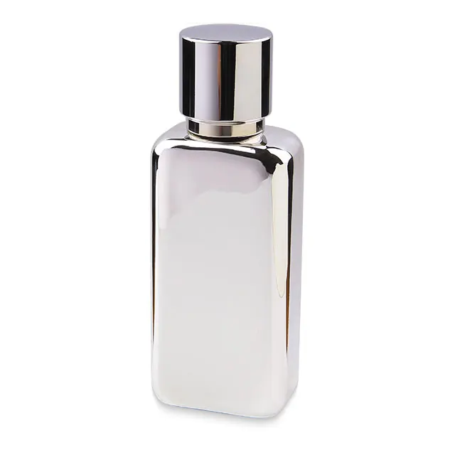 2021 new design luxury uv silvery 50ml perfume bottle spray glass for sale
