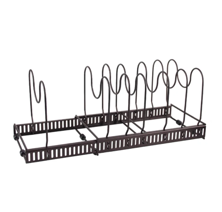 Black Pot Lid Organizer Rack Holder for Kitchen Storage Rack