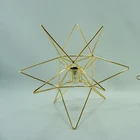 Holder Silver Geometric Candle Holder Home Decorative Geometric Candle Holder Gold Wire Iron Candle Lantern Holder
