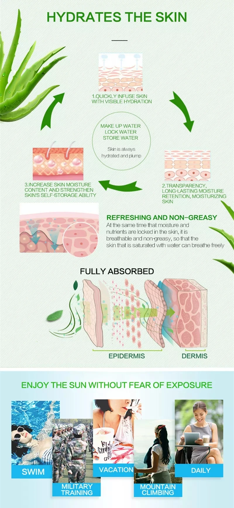 DR.RASHEL aloe vera soothing & moisture water resistant sun cream SPF50 +