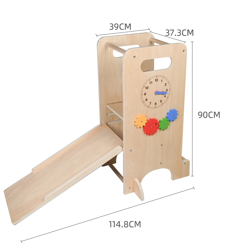 Montessori-Küchenhelfer aus Holz, Stufen-Lernturm, Kinderhocker, höhenverstellbar, faltbarer Baby-Lernturm-Lieferant