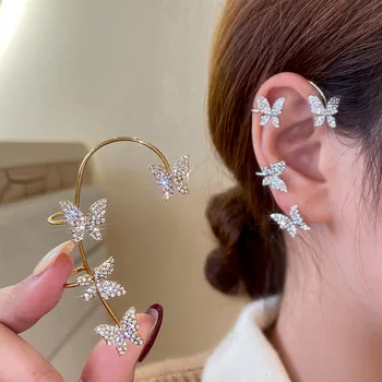 Tiktok earrings with diamond alloy butterfly ear bone clip Ear Cuff used of a bride's wedding party