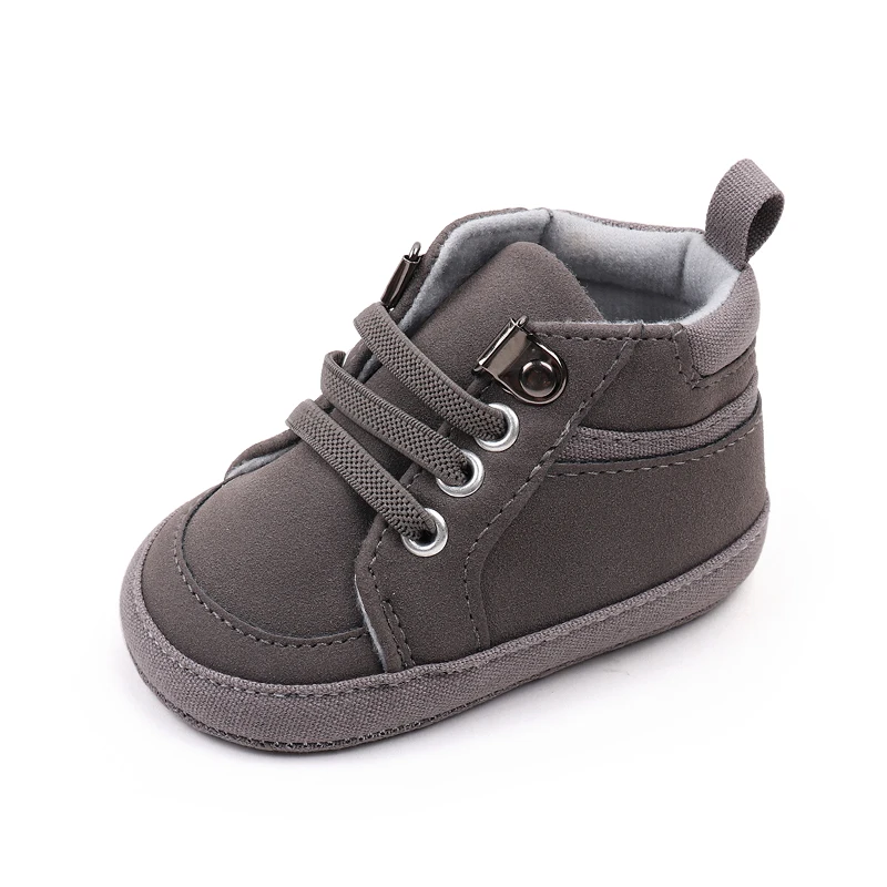 High Top Solid Color Imitation Musk Fur Baby Boys Fashion Casual Simple Toddler Boots supplier