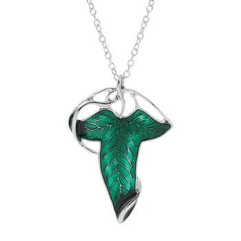Factory Wholesale The Lord of the Rings Leaf Shape Fashion Necklace Movie Pendant for Gift