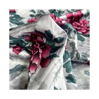 100% Satin Satin Fabric Printed Custom Digital Printed 100% Polyester Fabric Spandex Satin Rose Flower Pattern Fabric