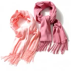 Long Shawl Fashion Lady Warm Long Pure Color Shawl Retro Muffler Women's Korean Classical Scarf
