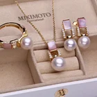 Pearl Pearl 2020 Newest Design Wedding CZ Flower Sterling Silver Freshwater Pearl Jewelry Set For Women