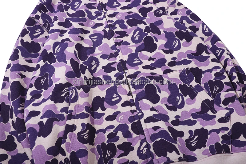 bathing ape purple camo moletom com capuz