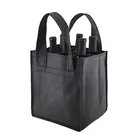 Wine Bag 6 Bottle Bag Customized Logo Reusable 6 Bottle Wine Non Woven Shopping Tote Bag