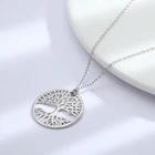Sterling Pendant Pendant Silver 925 925 Sterling Silver Circle Necklace Women Tree Of Life Pendant Necklace