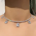 18k Gold Cz Foxi Jewelry Customized Trendy Jewelry 18k Gold Plated Diamond 3mm Cz Tennis Chain Necklace
