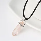 Natural Stone Necklace Natural Stone Bullet Shape Turquoise Crystal Stone Quartz Crystal Healing Necklace