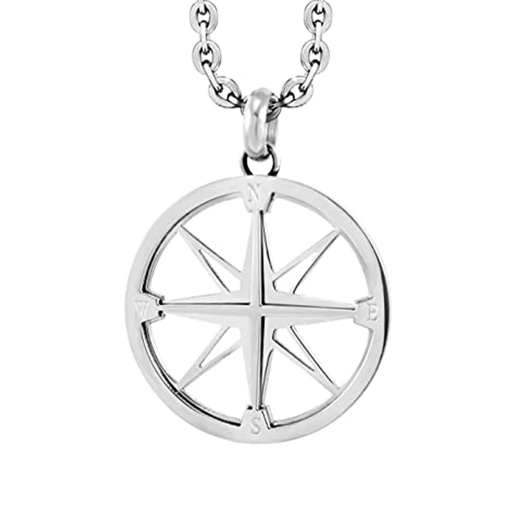 Twinkle Vintage Stainless Steel Compass Pendant Direction Compass