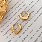 Gold Fashion Stainless Steel Boho Gold Filled Huggie Geometric Earrings Jewelry For Women Dylam Jewelry