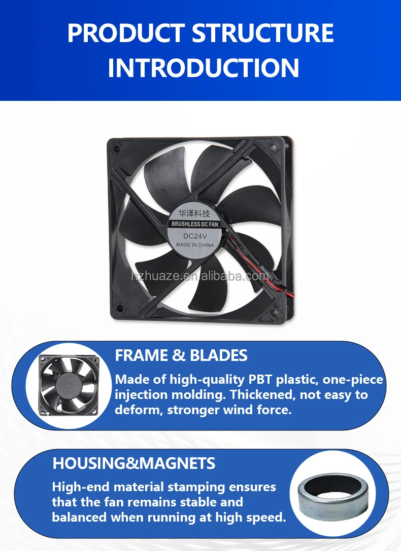 Brushless Cooling Fan, 12V, 120x120x25mm, Axial, 12025 - detail 10