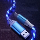 Usb Factory Wholesale Luminous Flowing Light Led Charging Cable For IOS Type C Micro USB