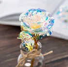 Rose Wholesale Valentines Day Gift Rainbow Galaxy 24K Gold Plated Rose Flower
