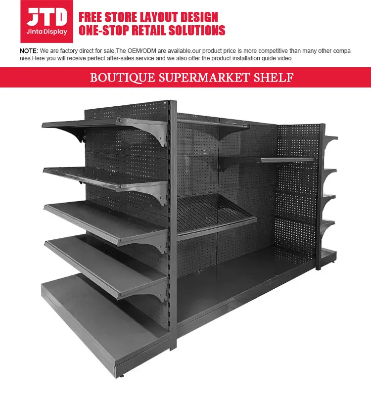 5 Shelves Supermarket Shelving Gondola Display Shelving with 6 Shelves and 4 Shelves Options