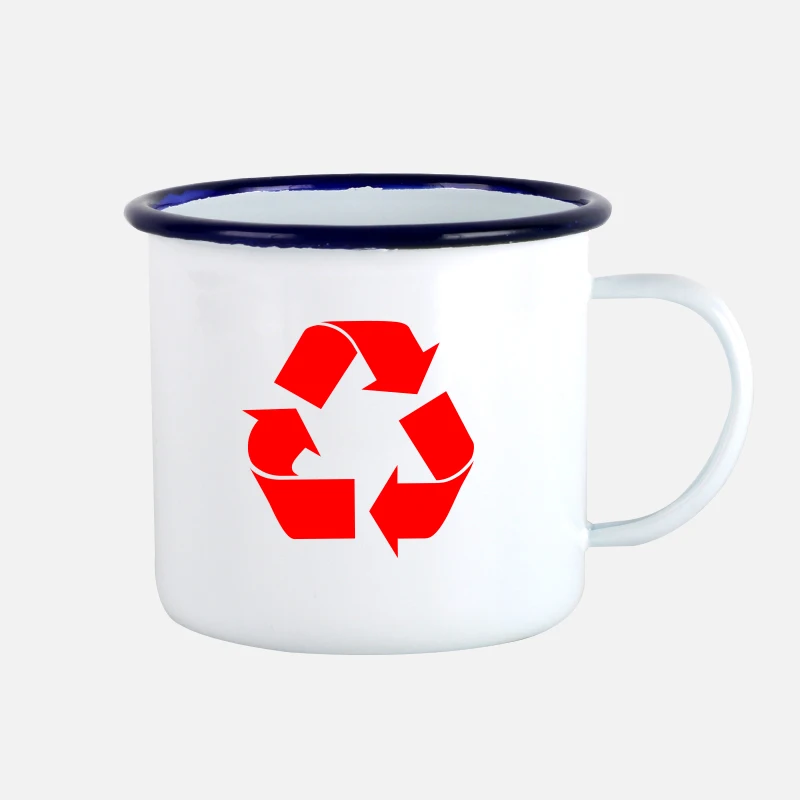 2023 Promotional Customized Enamel Mug Camping Cup Travel Coffee Mug 8oz 9oz 12oz Sublimation Metal Enamel Mug