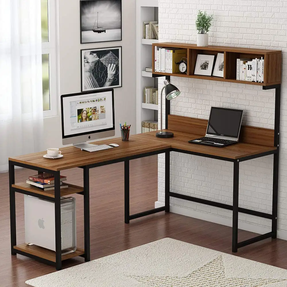 L-Shaped Corner Computer Desk PC Laptop Table Workstation Home Office Furniture 