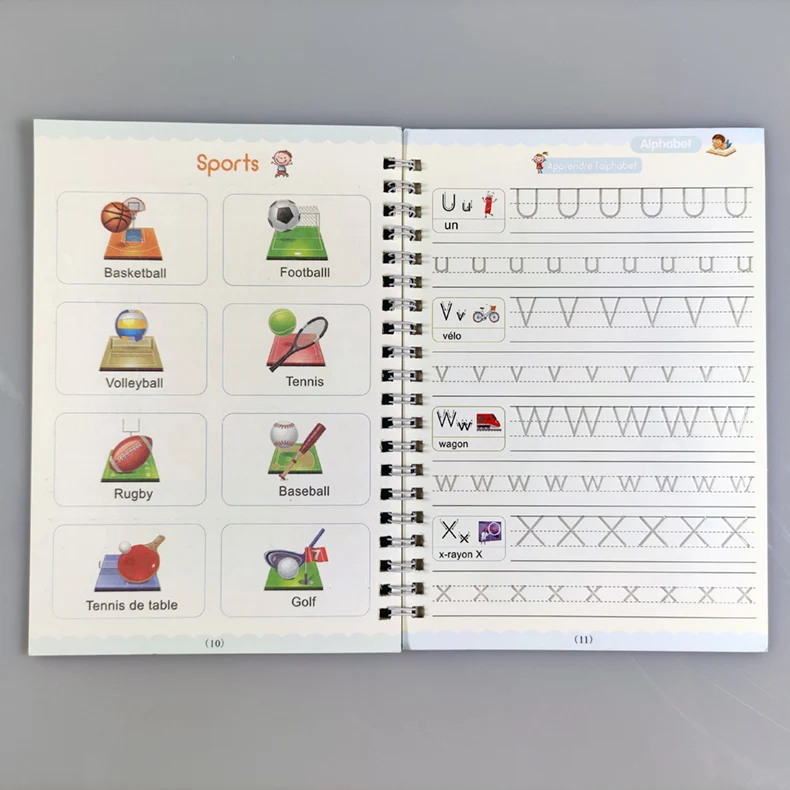 French 3d Groove Copybook Children's Book Learning Numbers French