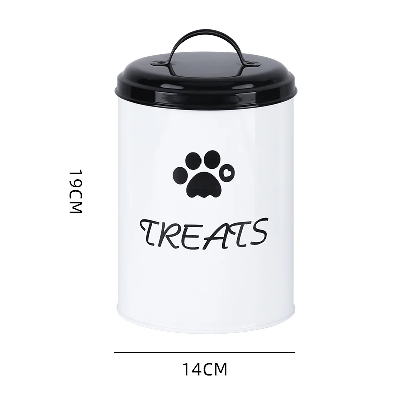 2023 New Arrival Galvanized Iron Farmer House Style Dog Treat Jar Pets Treat Canister Set