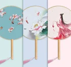 Hand Fan New Style Exquisite Chinese Classic Round Hand Fan Ancient Hanfu Fan For Dance