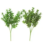 Faux Green Leaves Plastic Branches Boxwood Backdrop Floral Arrangements Artificial Boxwood Leaves Artificial Foliage
